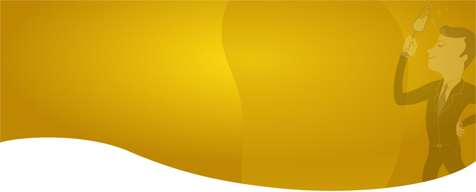 Eurojackpot online spielen bei Lotto Brandenburg, zuverlässig und sicher Eurojackpot online spielen - Illustration eines Mannes im Anzug, der ein Glas Champagner hebt, um den Gewinn beim Eurojackpot zu feiern.