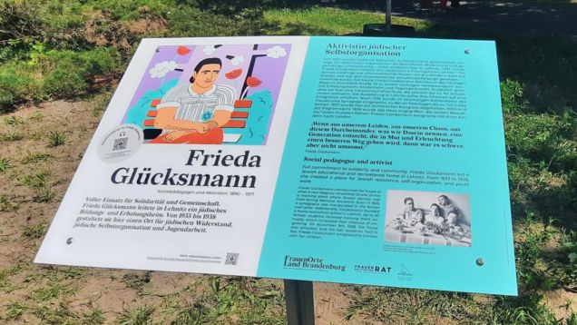 Foto der Gedenktafel zu Frieda Glücksmann