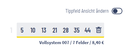 Lotto-System-Tippansicht