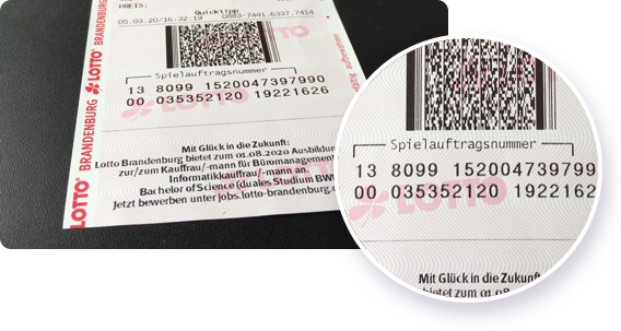 Gaming:Lotto Brandenburg Wo finde ich meine Spielauftragsnummer?
